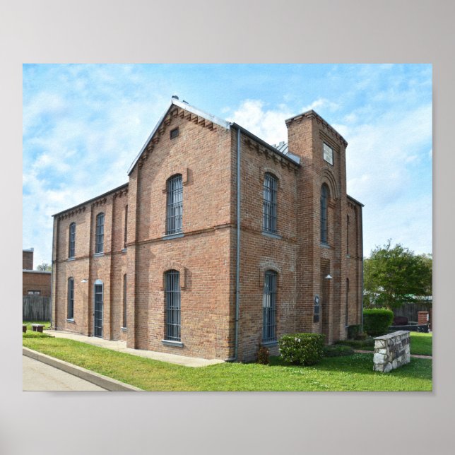Historischer Panola Landkreis Jail, Carthage, Texa Poster (Vorne)