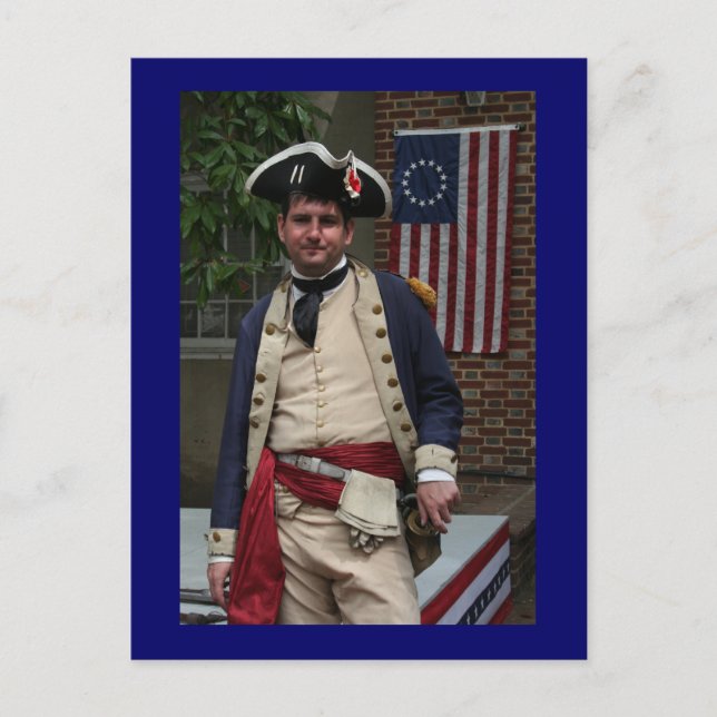 Historischer Philadelphia Kolonist Postkarte (Vorderseite)