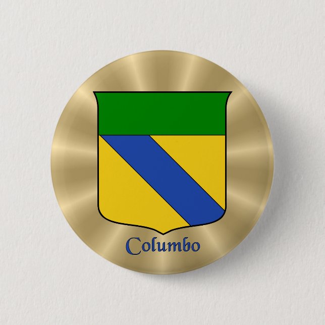 Historischer Schild der Columbo auf dem Goldenen S Button (Vorderseite)