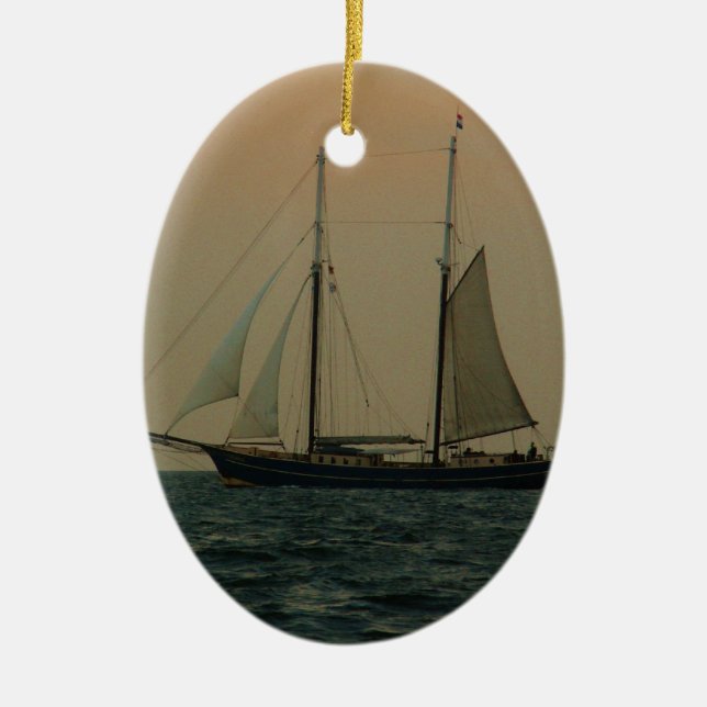 Historischer Schooner Keramikornament (Vorne)