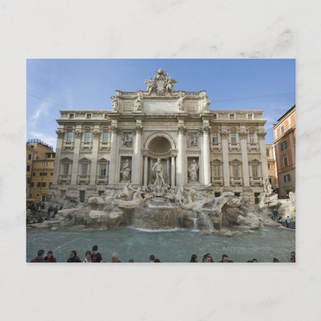 Historischer Trevi-Brunnen in Rom, Italien Postkarte (Vorderseite)