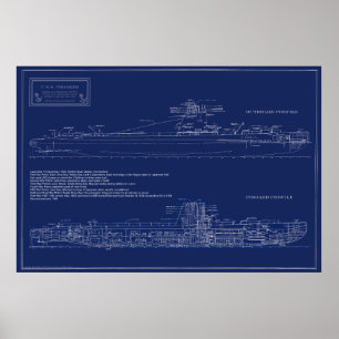 Historischer U-Boot-Croaker-Plan Poster
