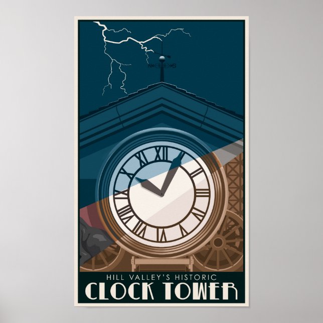 Historischer Uhrturm Poster (Vorne)