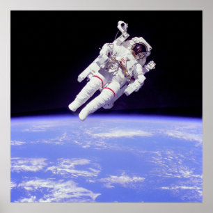 Historischer Untethered Weltraumspaziergang Poster