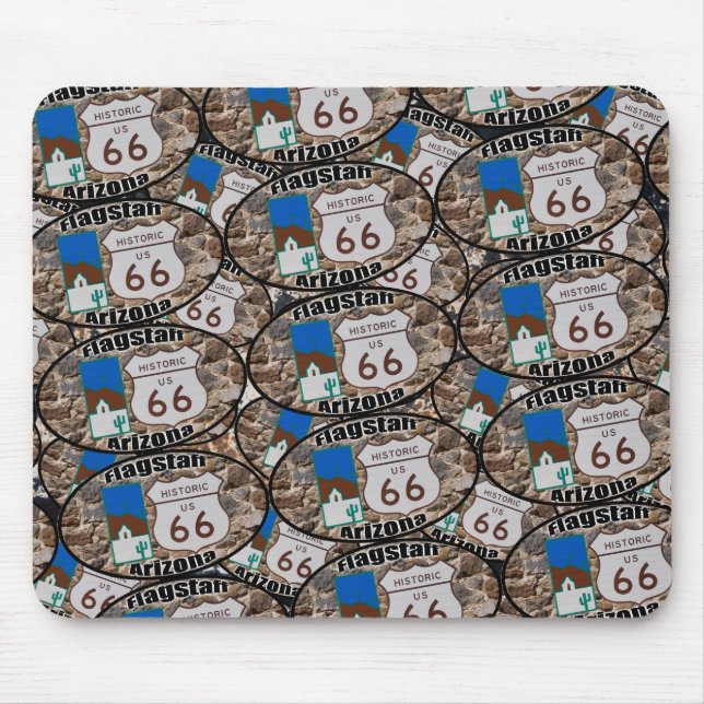 Historischer Weg 66 ~ Fahnenmast, Arizona Mousepad (Vorne)