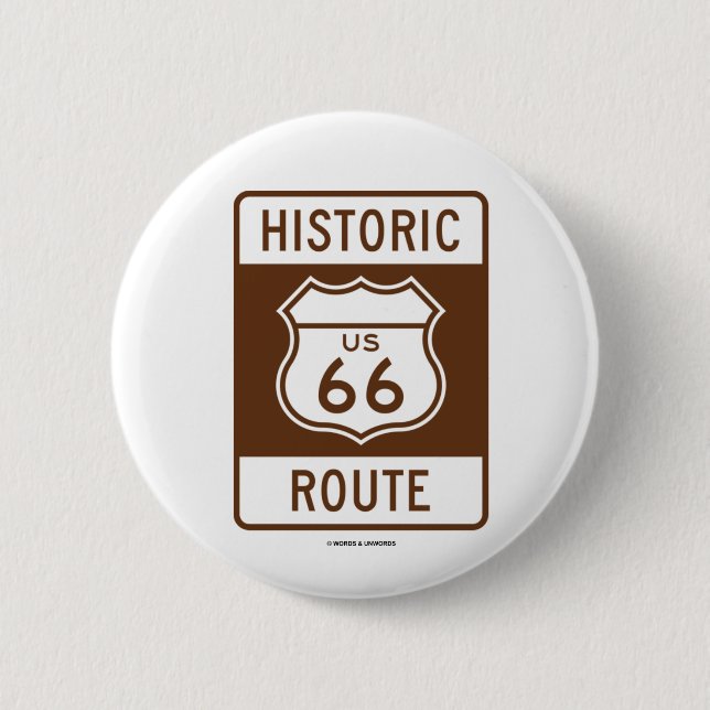 Historischer Weg US-Weg 66 (Transport-Zeichen) Button (Vorderseite)
