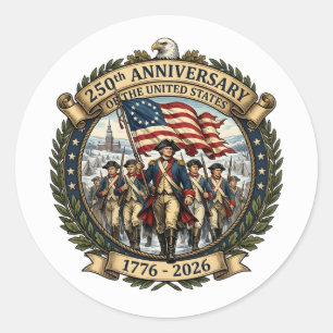 Historisches amerikanisches Jubiläumsdesign  Runder Aufkleber