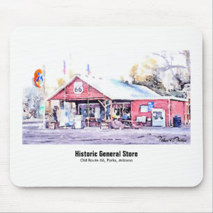 Historisches Arizona-Gemischtwarenladen-Aquarell Mousepad
