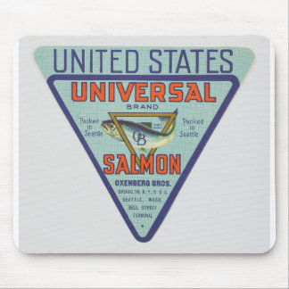 Historisches Bell Street Pier Lachs Label Mousepad