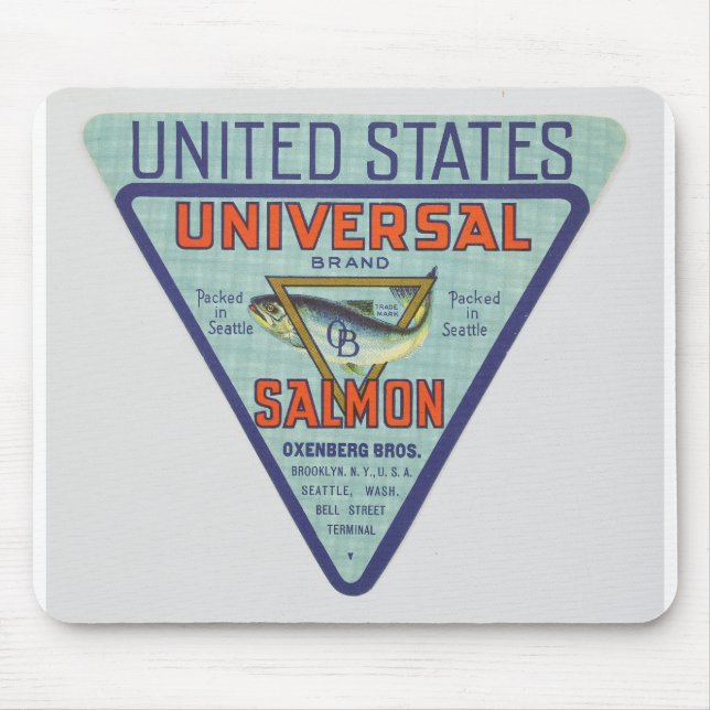 Historisches Bell Street Pier Lachs Label Mousepad (Vorne)