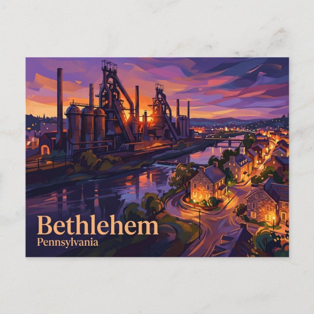 Historisches Bethlehem USA Postkarte (Vorderseite)