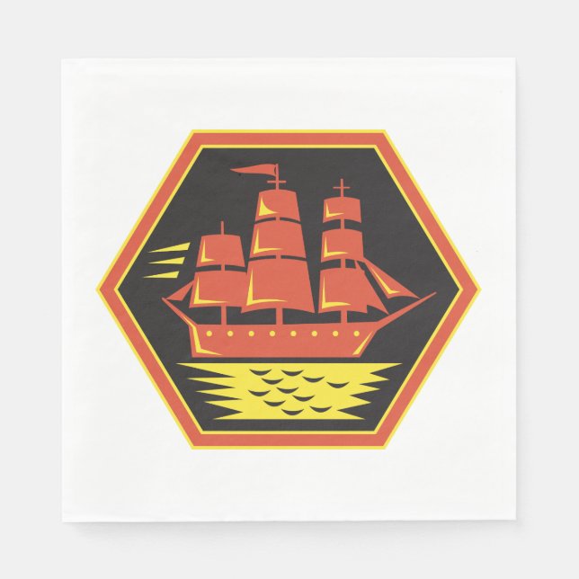 Historisches Clipper Ship Napkins Serviette (Vorderseite)