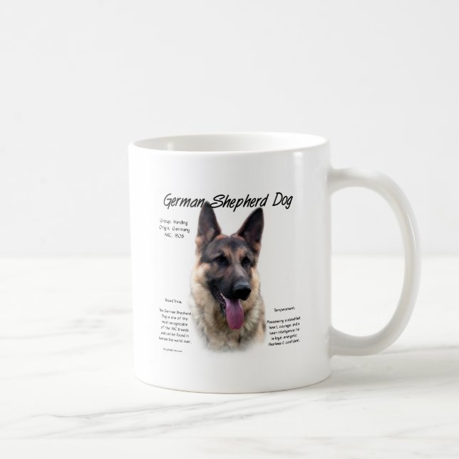 Historisches Design des deutschen Schäferhundes Kaffeetasse (Rechts)