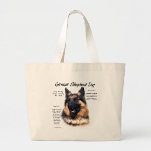 Historisches Design des deutschen Schäferhundes (L Jumbo Stoffbeutel