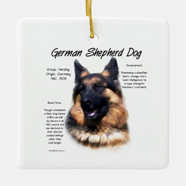 Historisches Design des deutschen Schäferhundes (L Keramikornament (Vorderseite)
