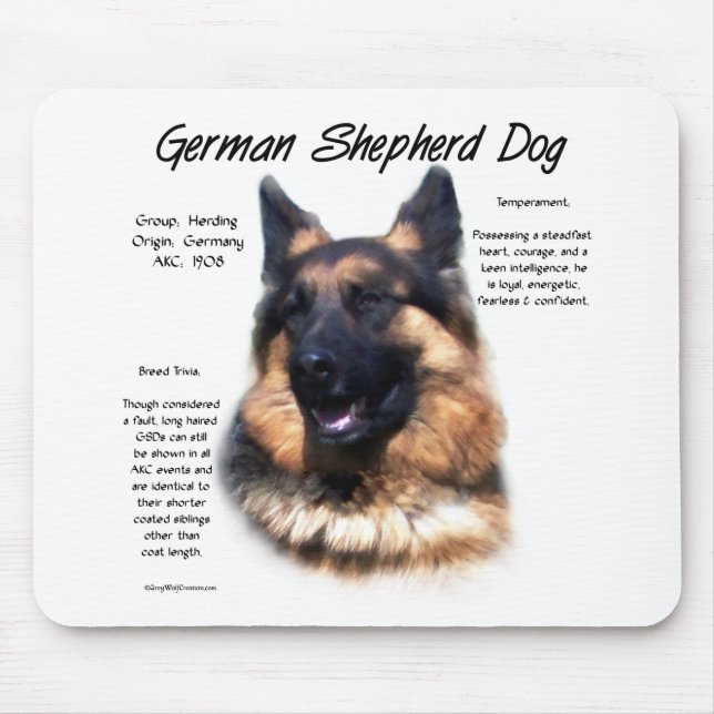 Historisches Design des deutschen Schäferhundes (L Mousepad (Vorne)