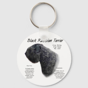 Historisches Design für schwarze Russische Terrier Schlüsselanhänger
