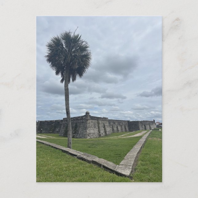 Historisches Fort Küstenlandschaft St. Augustine F Postkarte (Vorderseite)