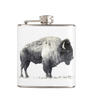 Historisches Foto von American Bison Flachmann