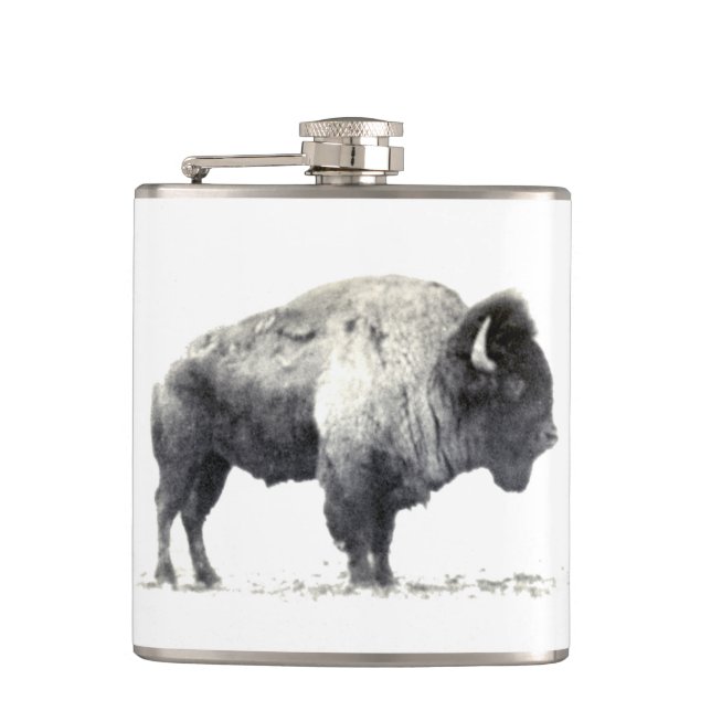 Historisches Foto von American Bison Flachmann (Vorderseite)