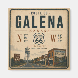 Historisches Galena Route 66 Souvenir Magnet
