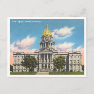 Historisches Gebäude des Colorado State Capitol in Postkarte