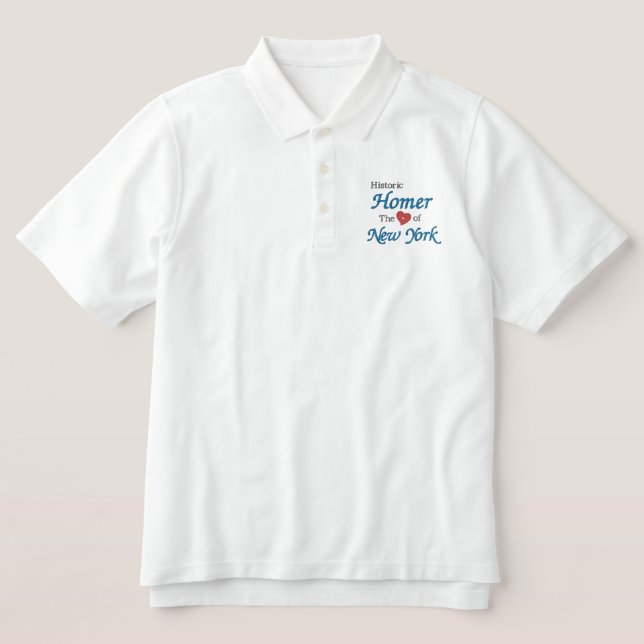 Historisches Homer-Herz New Yorks besticktes Shirt (Design Vorderseite)