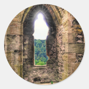 Historisches mittelalterliches Schloss Runder Aufkleber