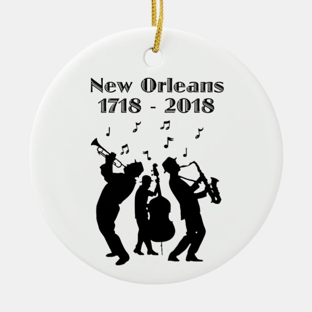 Historisches New Orleans Dreihundertjährig Keramik Ornament (Vorne)