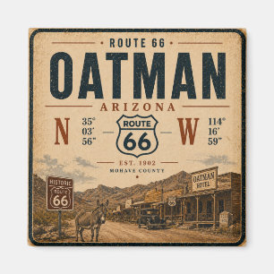 Historisches Oatman Arizona Wahrzeichen Design Magnet