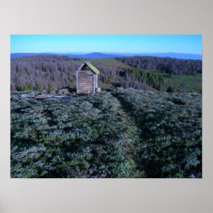 Historisches Outhouse am Bald Feuer Ausblick Poster