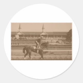 Historisches Pferderennen Runder Aufkleber