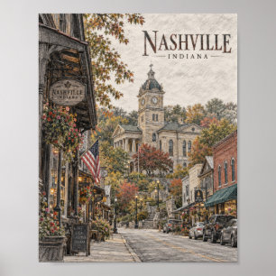 Historisches Plakat von Nashville Indiana #129