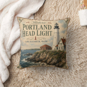 Historisches Portland Head Light Cape Elizabeth Ma Kissen