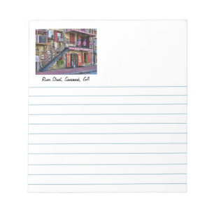 Historisches Reisefoto von River Street Savannah G Notizblock