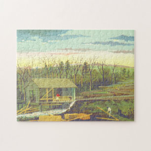 Historisches Sägewerkpuzzle