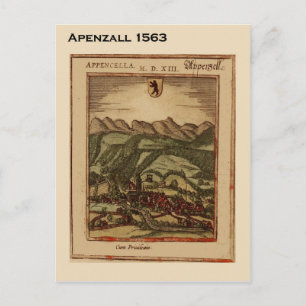 Historisches Schweiz, Appenzall 1563 Postkarte