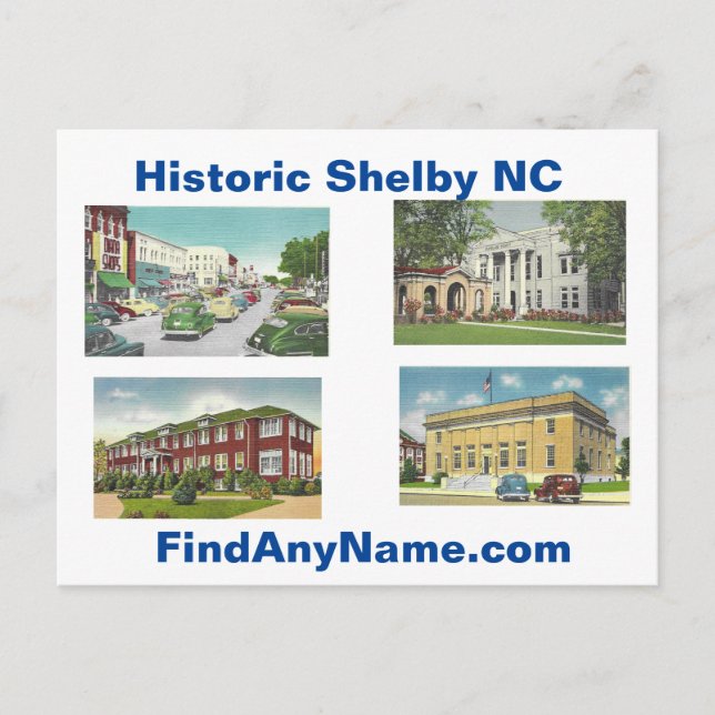 Historisches Shelby NC Postkarte (Vorderseite)