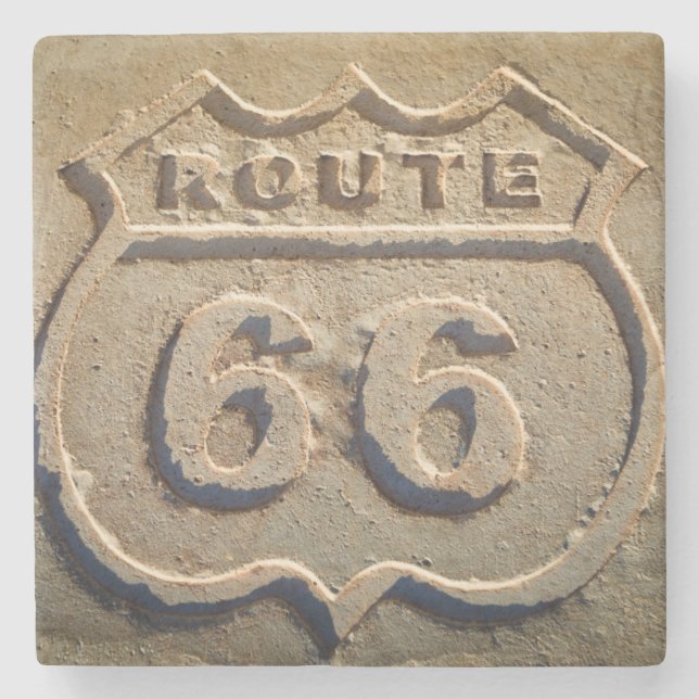 Historisches Zeichen des Weges 66, Arizona Steinuntersetzer (Vorderseite)
