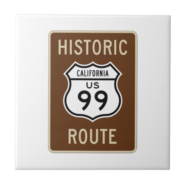 Historisches Zeichen Weg US-Weg-99 (Kalifornien) Fliese (Vorderseite)