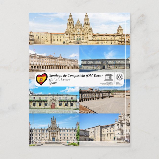 Historisches Zentrum von Santiago de Compostela Postkarte (Vorderseite)