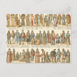 Historisches Ziviles Kleid Postkarte