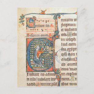 Historisierte erste Darstellung König David spiele Postkarte