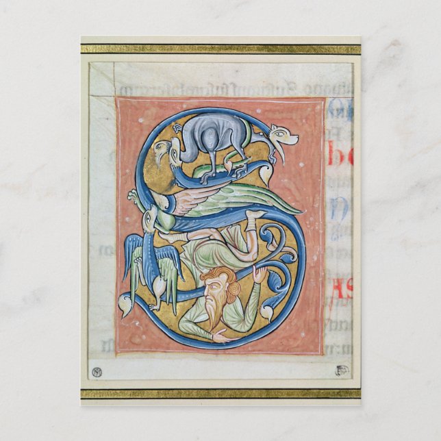 Historisierte erste 'S' mit einem Akrobaten Postkarte (Vorderseite)