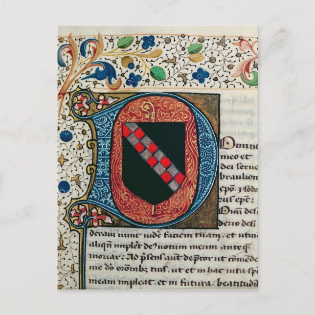 Historisiertes anfängliches 'D' mit einem Wappen Postkarte (Vorderseite)