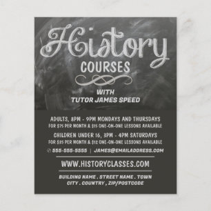 History Blackboard, History Coursing Werbung Flyer