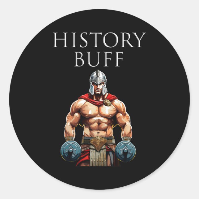 History Buff Roman Centurion Runder Aufkleber (Vorderseite)