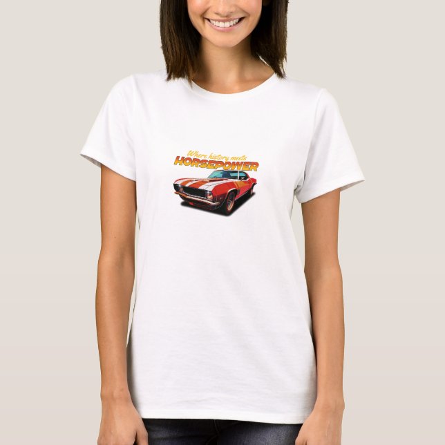 History Meets Horsepower – Retro Muscle Car T-Shirt (Vorderseite)