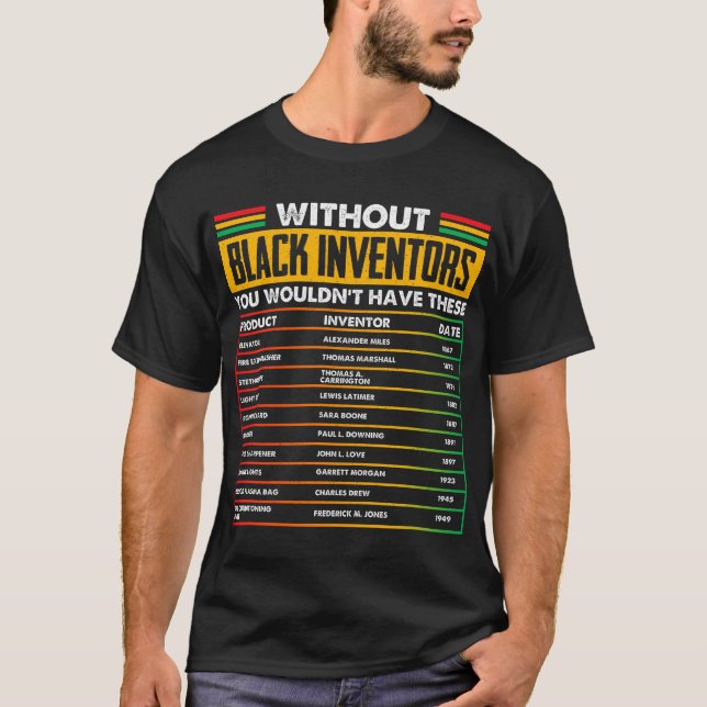 History of Forgotten Black Inventors BHM T-Shirt (Vorderseite)