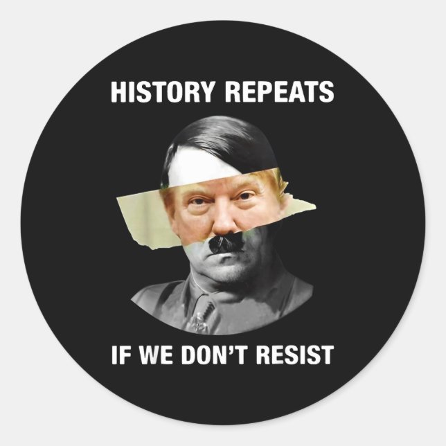 History Repeats If We Don't Resist  Runder Aufkleber (Vorderseite)